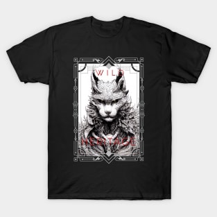 Lynx Wild Cat Animal Wild Nature Illustration Line Epic Illustration Line Art T-Shirt